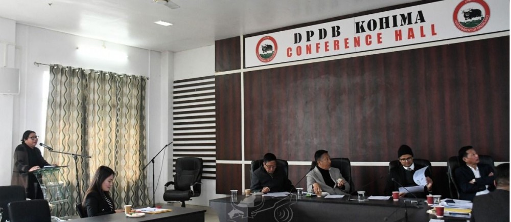 T Lanusenla Longkumer, CEO, KMC during the Kohima District Planning & Development Board meeting held at the DPDB Hall, Kohima, on February 15. (DIPR Photo)